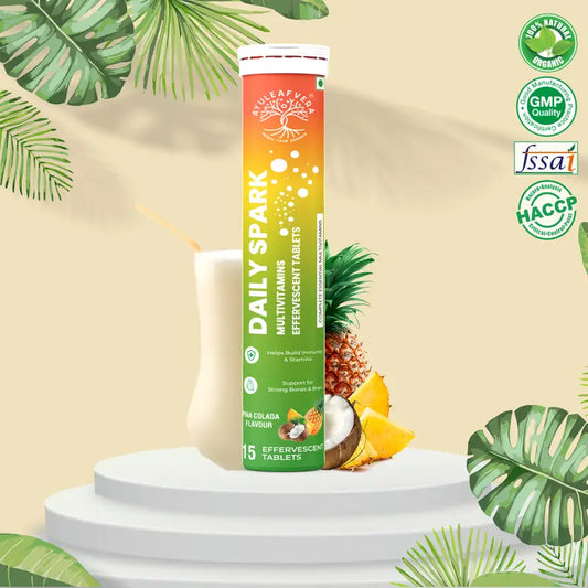 Ayuleafvera Daily Spark Multivitamins for Immunity & Brain Power in Pina Colada Flavored  (15 Tablets)