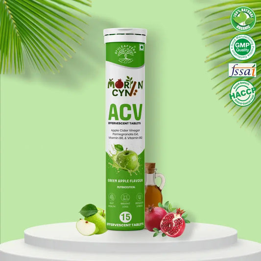 Ayuleafvera Morincyn ACV Effervescent Tablet-Weight Loss &Gut Health with B12,B6,Pomegranate  (15 Tablets)