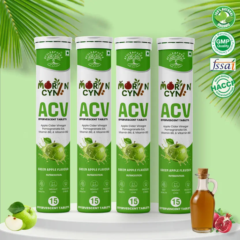 Ayuleafvera Morincyn ACV Effervescent Tablet-Weight Loss &Gut Health with B12,B6,Pomegranate  (15 Tablets)