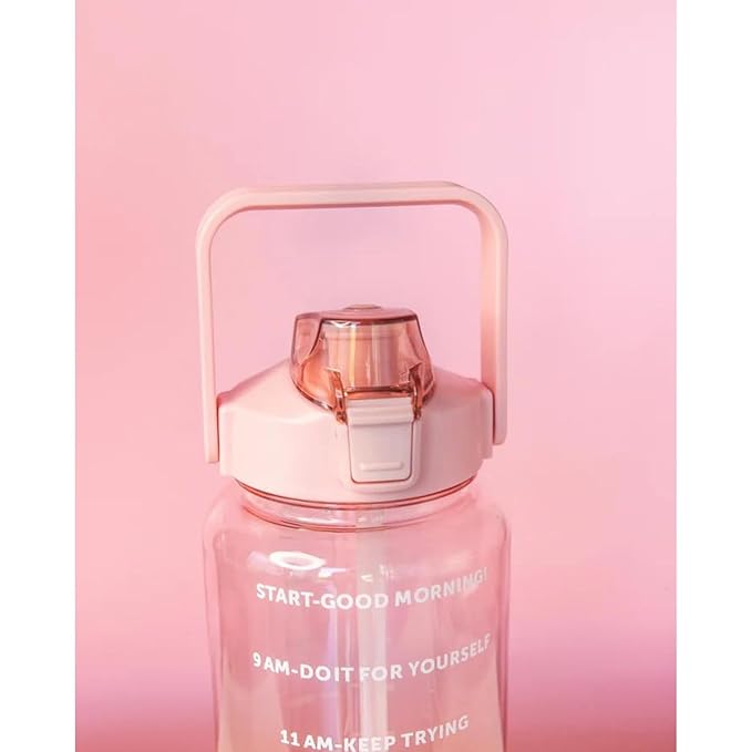 Contemporary Transparent Motivational Water Bottle with Time Markers