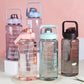 Contemporary Transparent Motivational Water Bottle with Time Markers