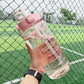 Contemporary Transparent Motivational Water Bottle with Time Markers